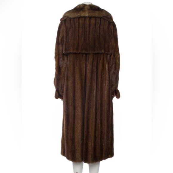 Sable trimmed Mink real fur coat - Picture 3 of 4